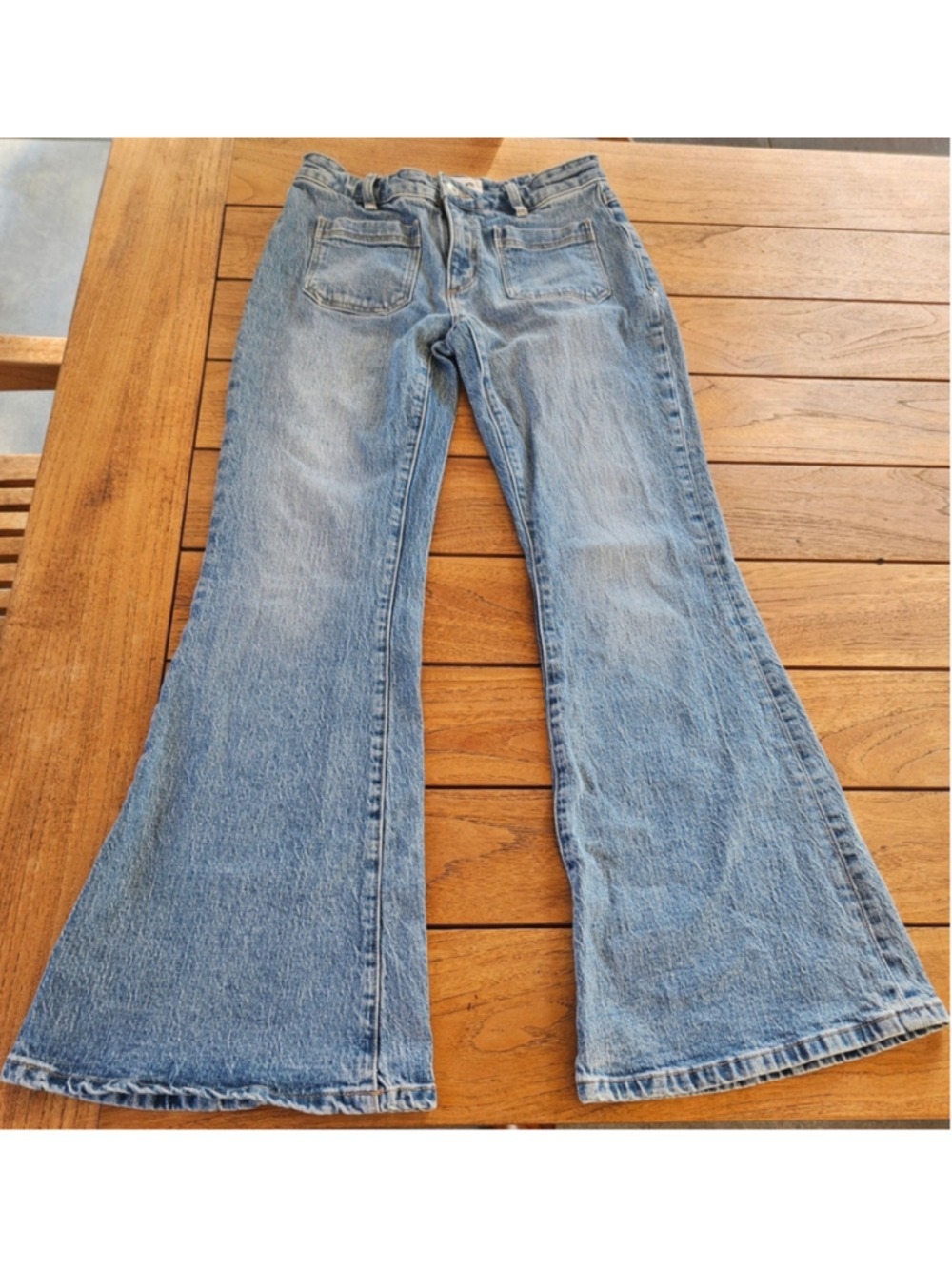 Rolla’s Sailor Jean High Rise Patch Pocket Flare Jeans In Me Again Size 27